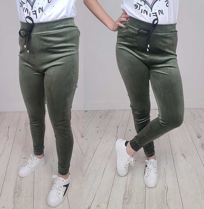 NOWE 6 KOLORÓW Spodnie DRESY welurowe DRES S/M welur