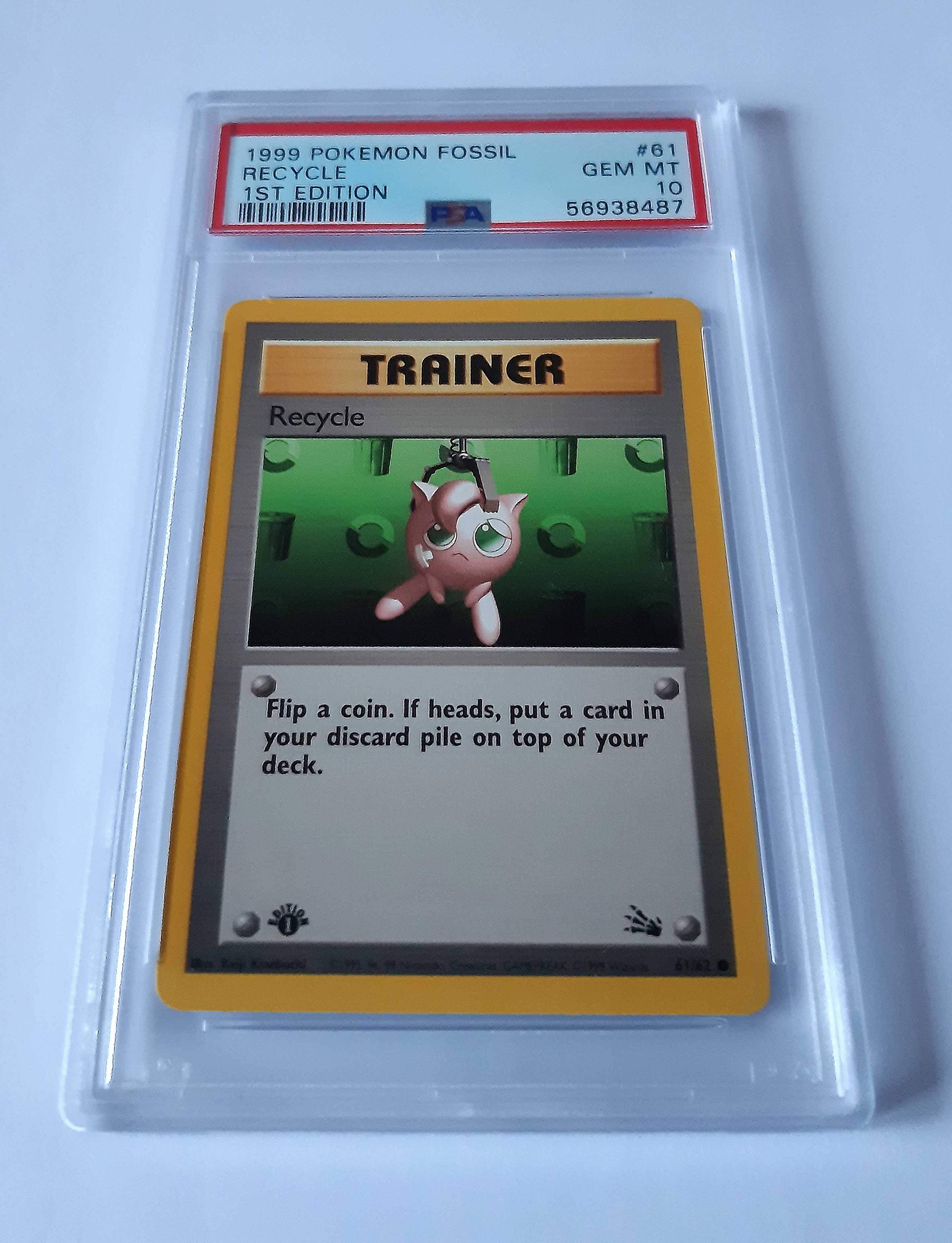 PSA 10 Pokemon Recycle 1999 Fossil 61/62 1st edition