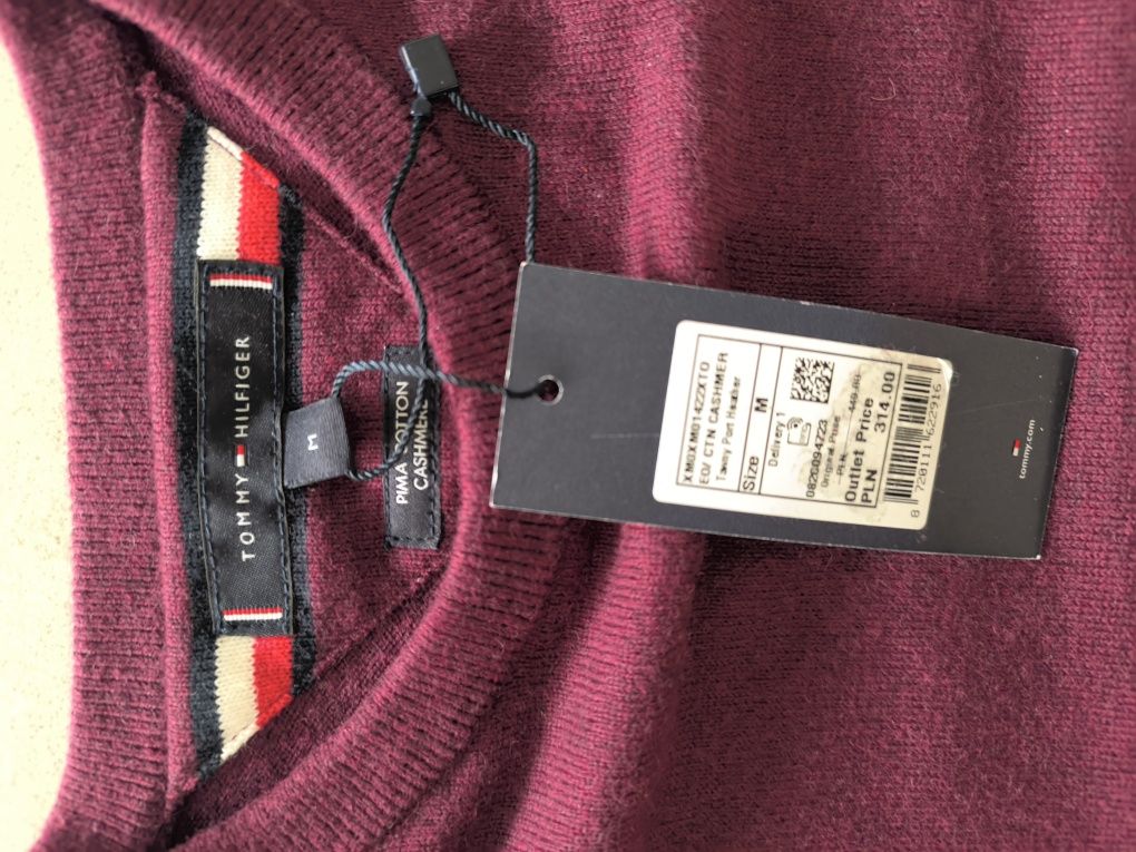 Tommy Hilfiger sweter Tawny Port Heather, rozmiar M, NOWY!