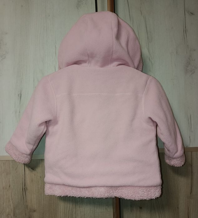 Тепле флісове пальто/курточка для дівчинки зріст 98 см  казково рожеве
