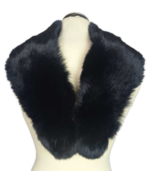 Kołnierz z naturalnego futra królika – kolor czarny