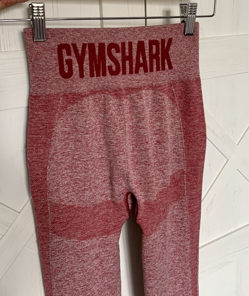 Gymshark legginsy sportowe S na silownie pudrowy roz wysoki stan