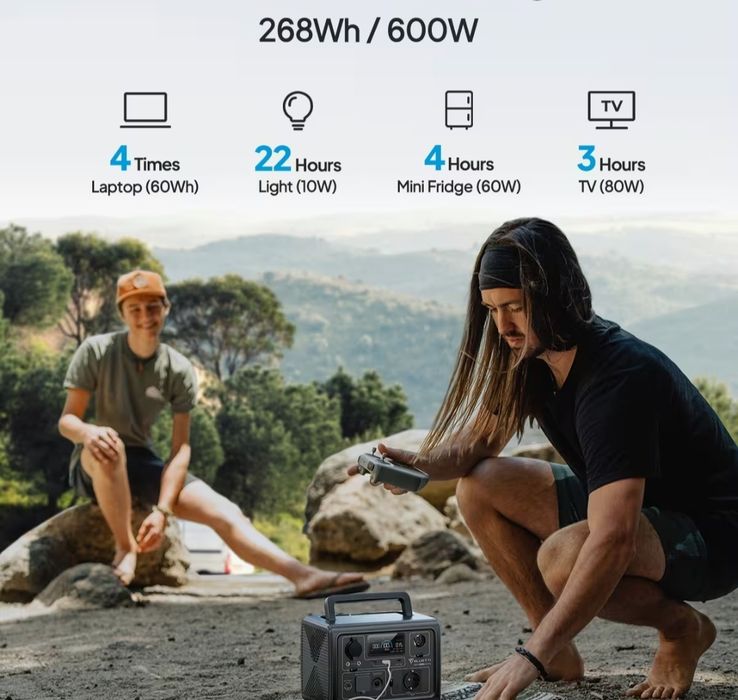 Портативний сонячний генератор BLUETTI EB3A 268Wh/600W з акумулятором
