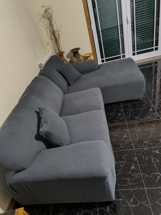 Sofá cinza 3 lugares