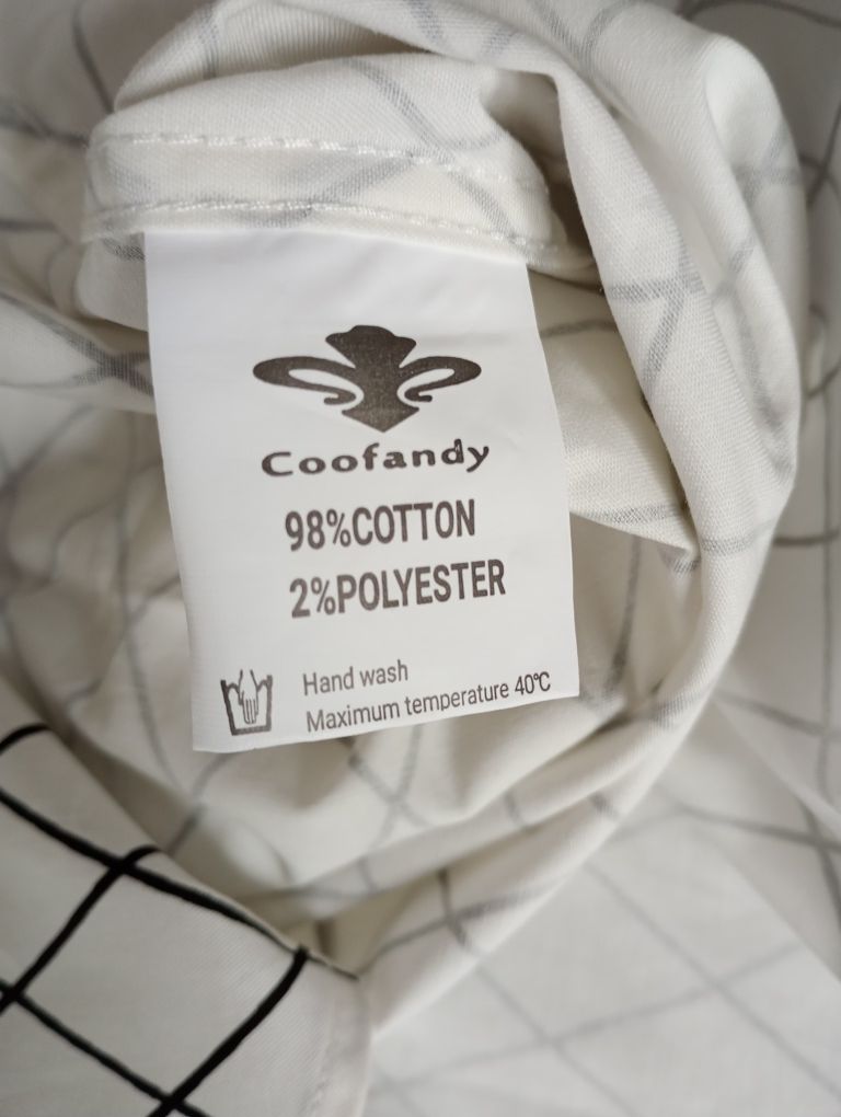 Koszula męska ecru w kratę S/M regular