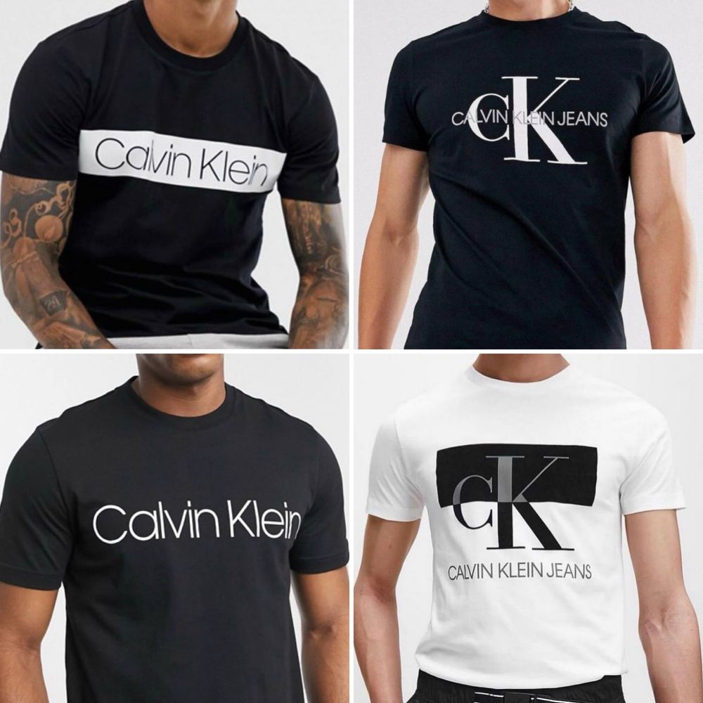 Мужские футболки Calvin Klein jeans Ck черые белые Келвин Кляйн