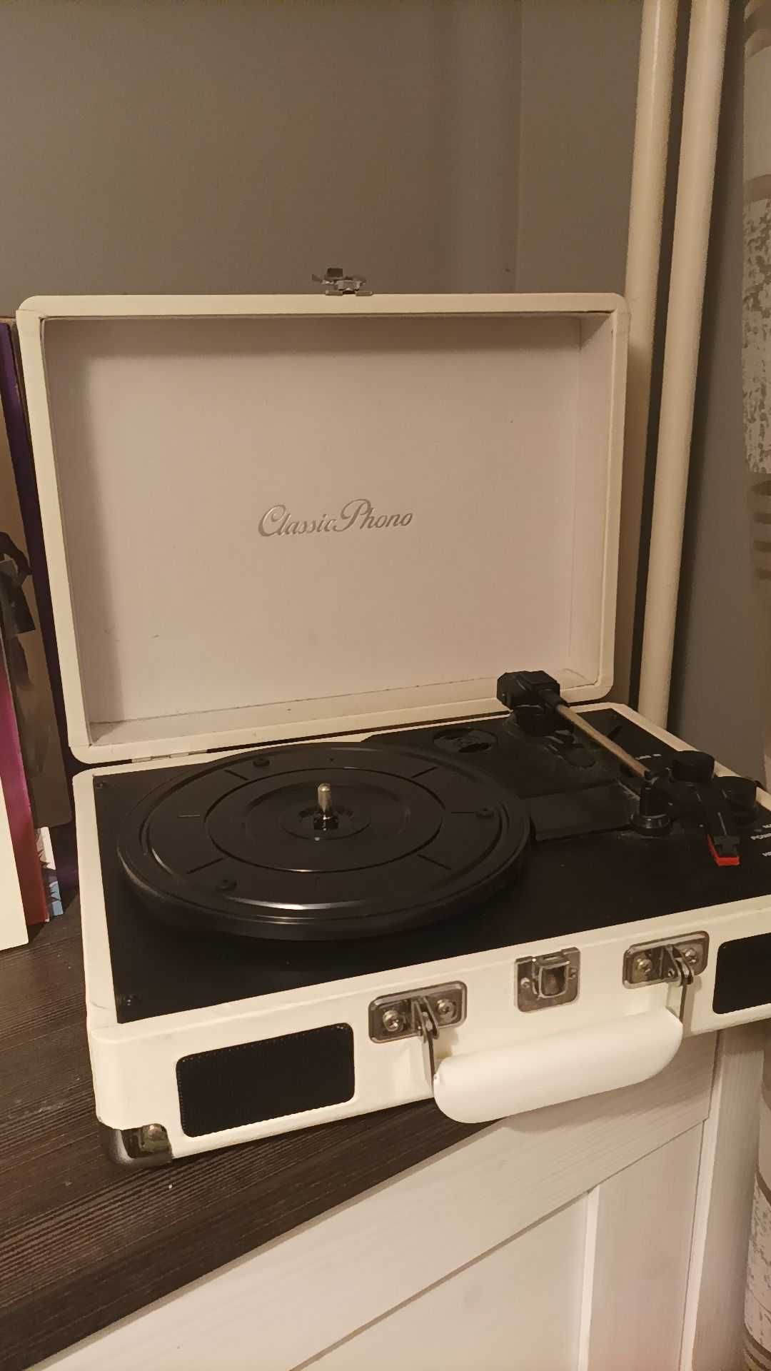 Gramofon w walizce Lenco kremowy
