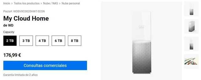 My Cloud Home 2 TB unidade externa NOVA