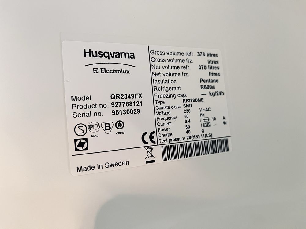 noFrost*Zamrażarka+Chłodziarka*Husqvarna*