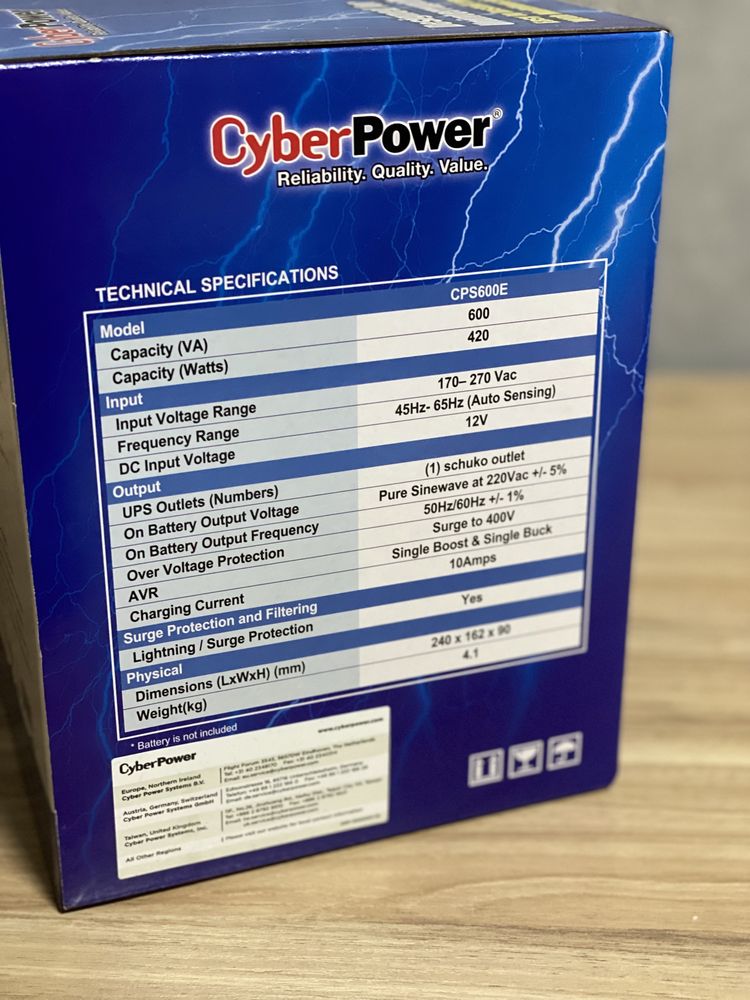 Безперебійник CyberPower 600W