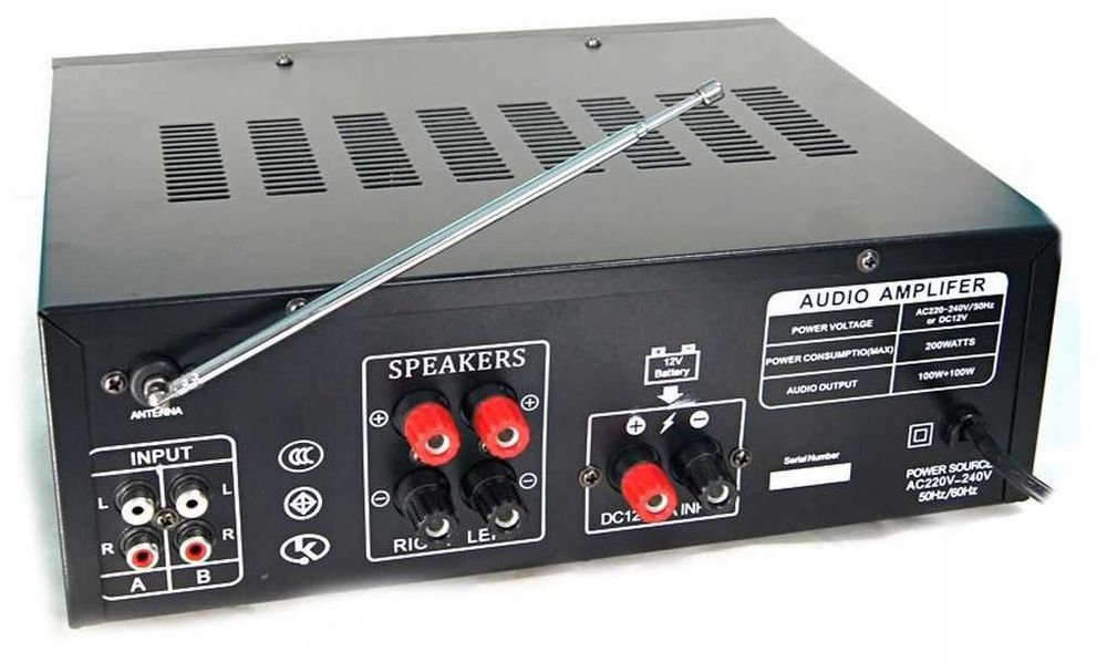 Wzmacniacz Amplifier Karaoke Tuner Radio USB SD FM MP3 Bluetooth 240W