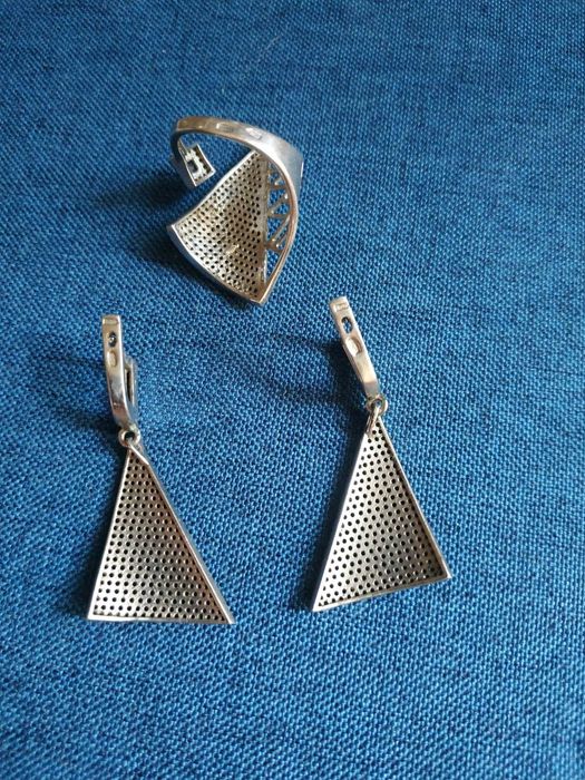 Серьги серебро позолота