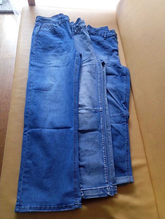 Calças tipo jeans elásticas