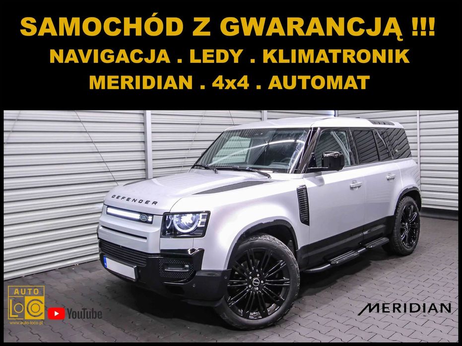 Land Rover Defender 100% BEZWYPADEK + SERWIS + Navi + SKÓRA=Brutto 23%