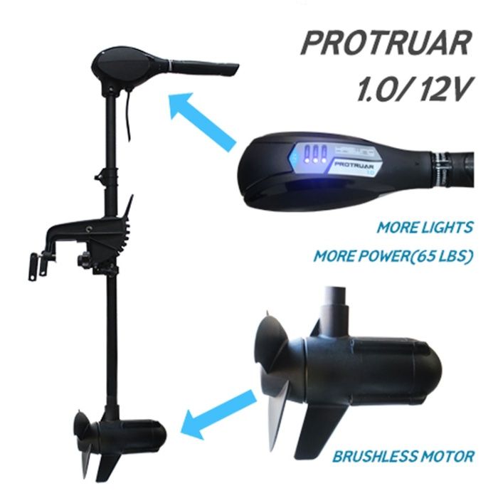 bardzo mocny silnik elektryczny do łodzi pontonu 12 V / 65 lbs / 2 kM