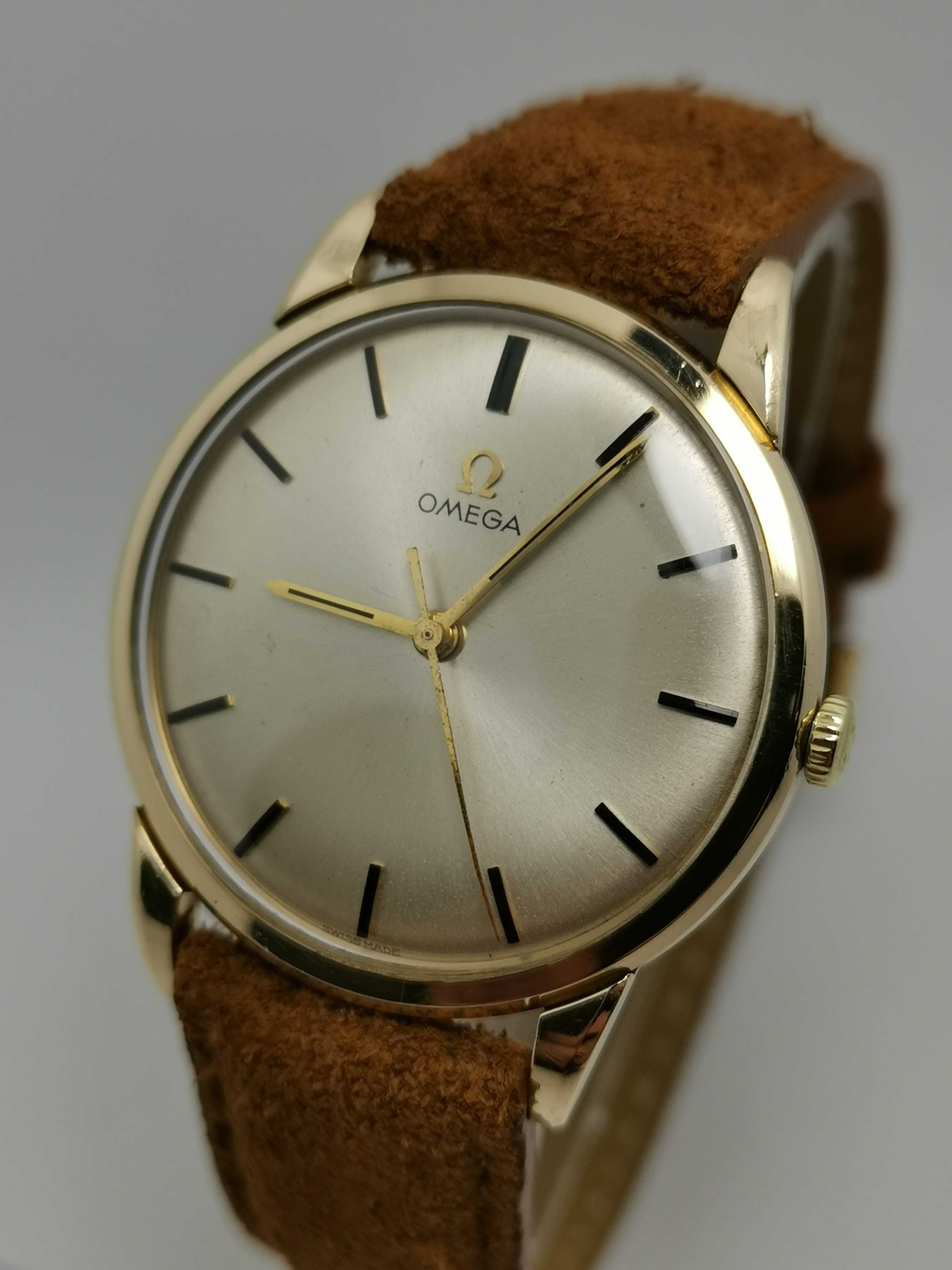 Omega 1964 r. zegarek męski złoty 9K PR. 375 pudełko