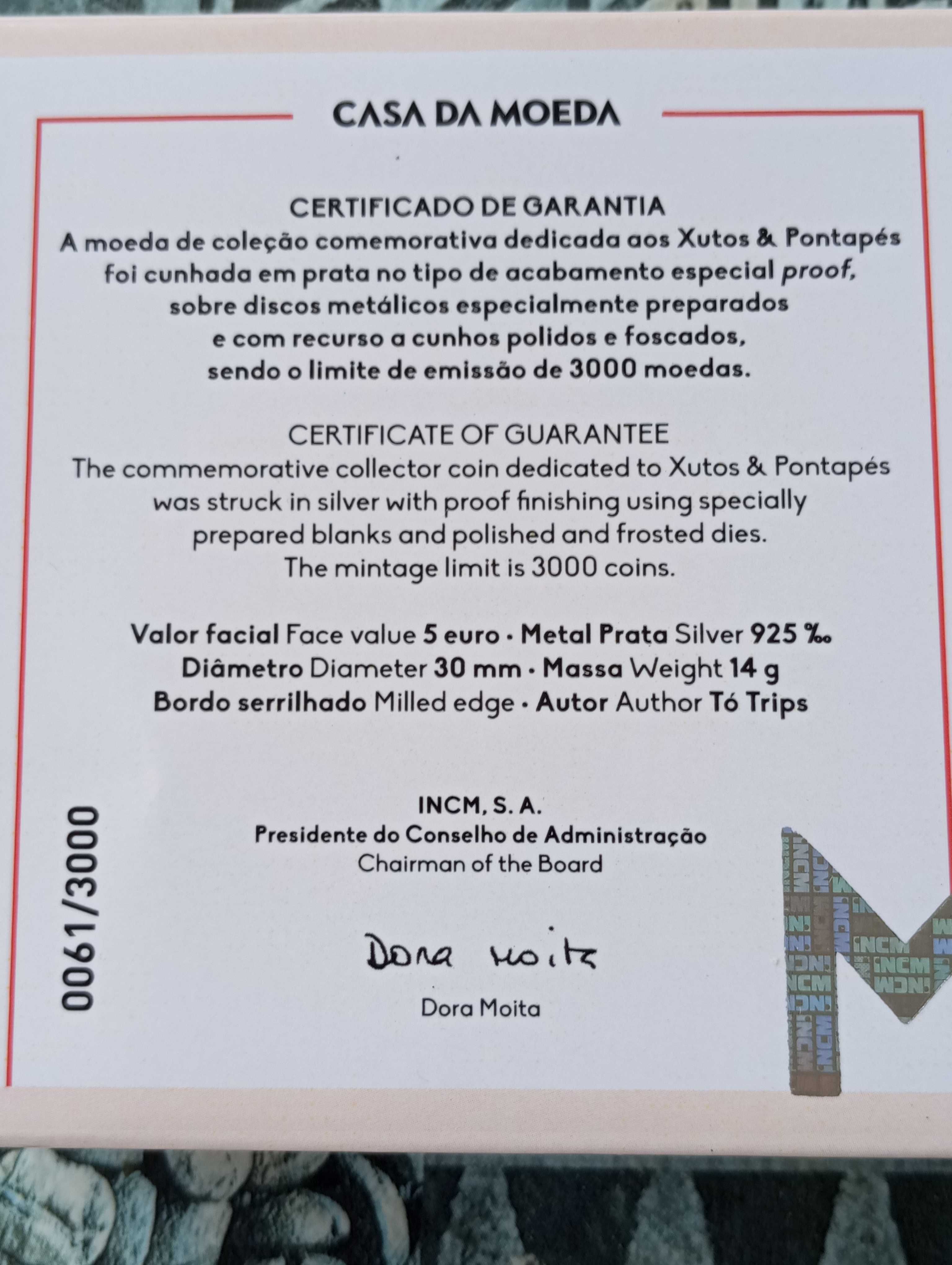 Moeda de 5€Prata Proof 45 Anos da Banda Rock 'n' Roll Xutos e Pontapés