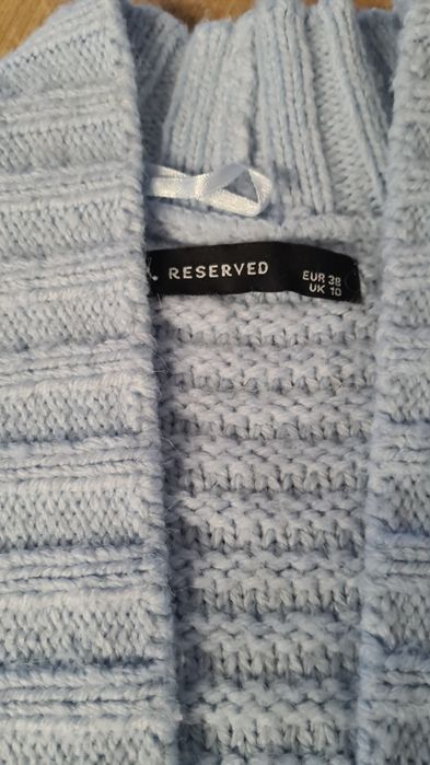 Długi sweter Kardigan. Reserved. Baby blue Błękitny. Rozmiar M - XL