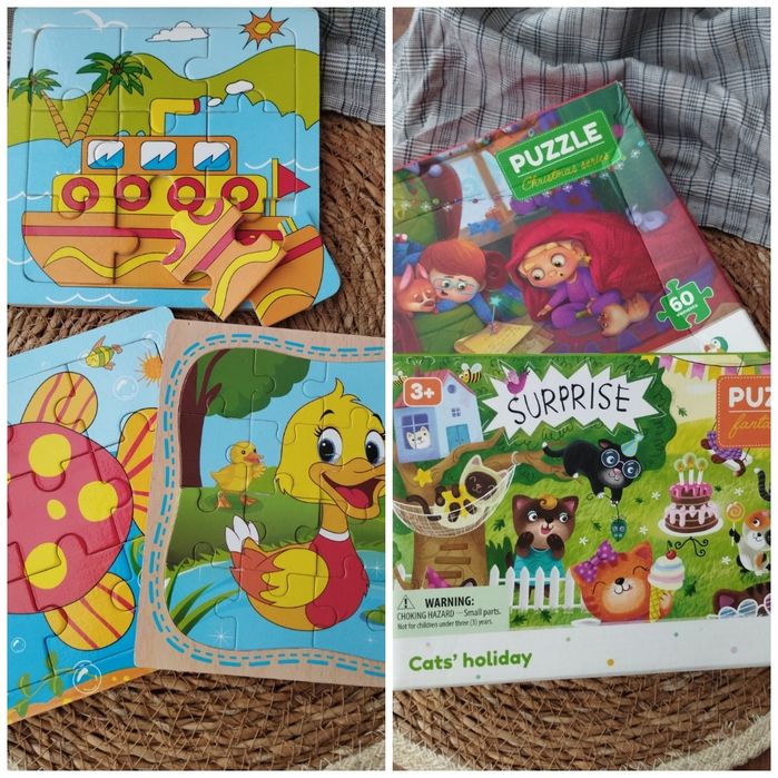 Пазли набір, пазли дерев'яні