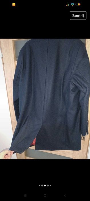 Granatowy Płaszcz męski