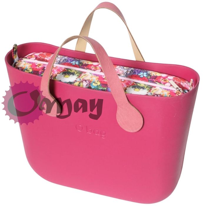 organizer do OBAG STANDARD kwiaty zamek pudrowy róż 2 kieszenie OMAY