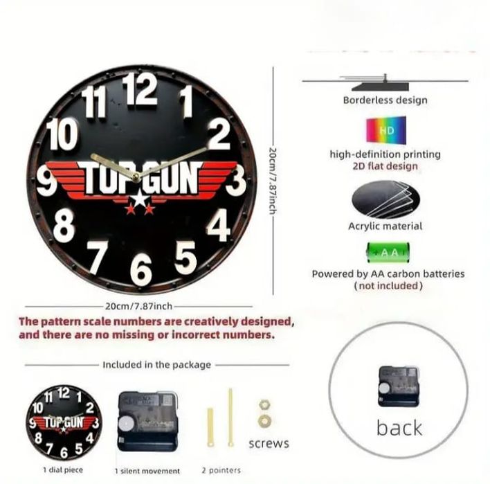 Relógio de Parede Top Gun