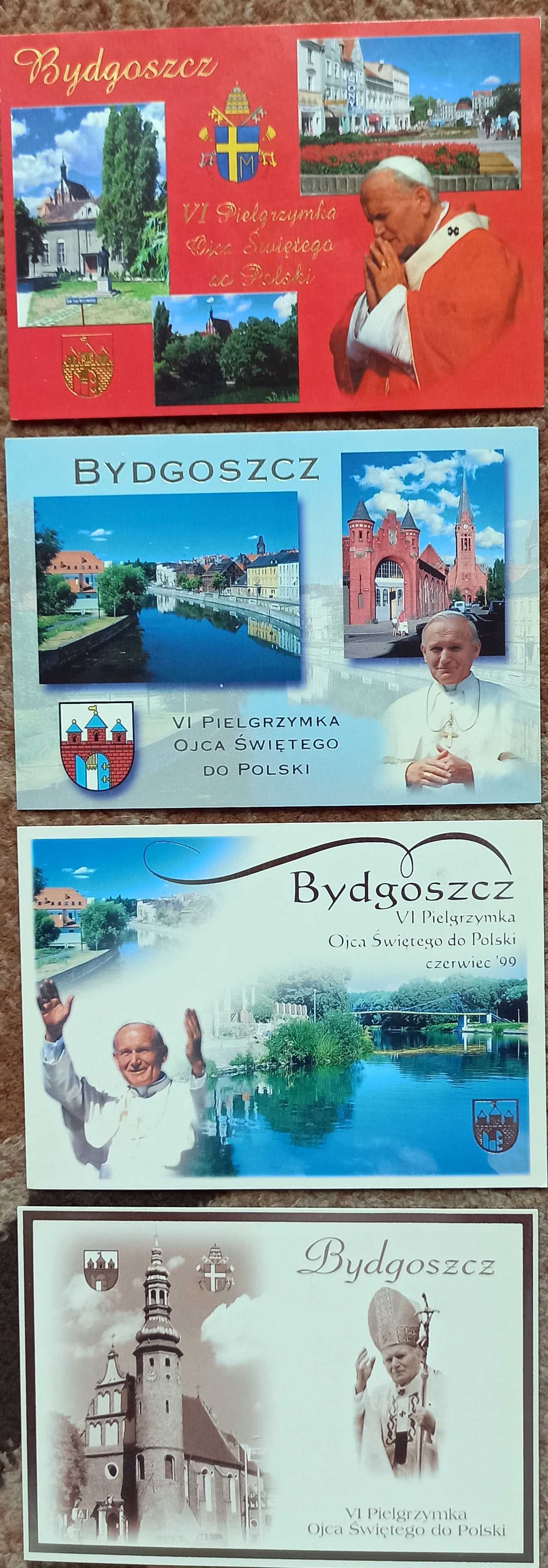Pocztówki okolicznościowe - Jan Paweł II Bydgoszcz.7.06.1999r. 13 szt.