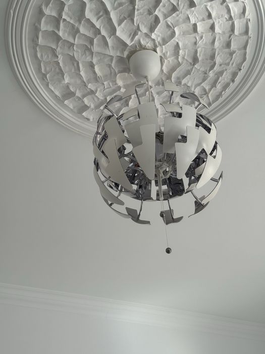 Candeeiro de tecto Ikea Branco e Prateado