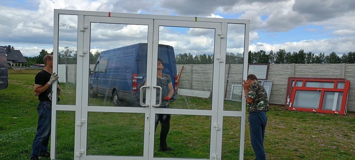 Drzwi aluminiowe  P.poź  antracyt super stan dostawa gratis cały Kraj