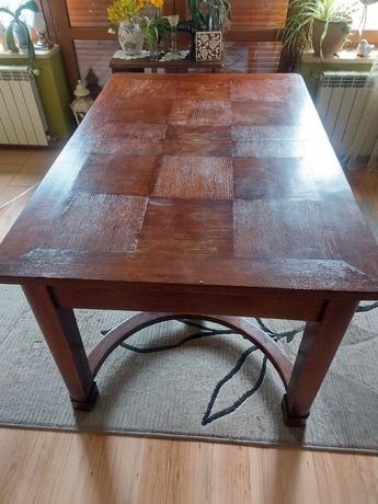 Stół drewniany dębowy, rozkładany