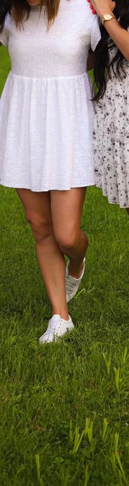 Sukienka ażurowa biała krótka rozmiar S