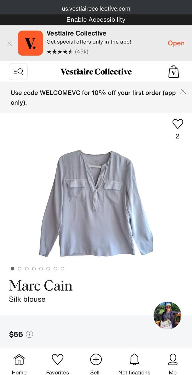 Блуза Marc Cain 95% шовк М-L