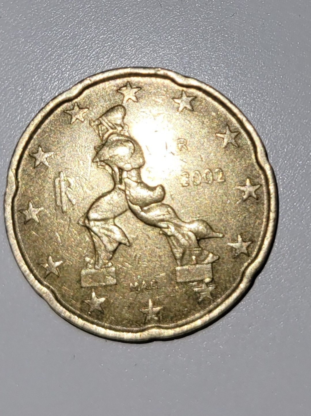 Moeda 20 cent (rara) Itália 2002