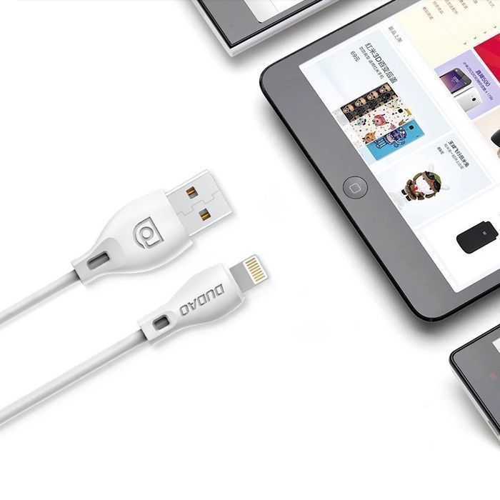Dudao przewód kabel USB / Lightning 2.1A 2m biały