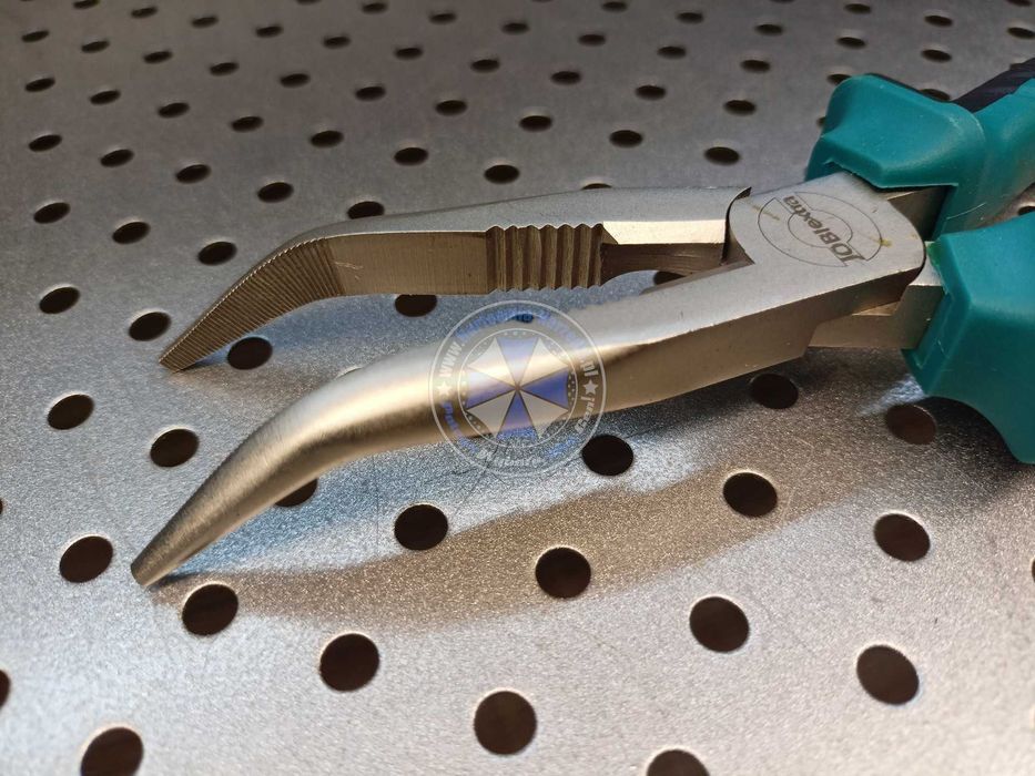 Szczypce wydłużone odgięte 200mm Cr-V JOBIextra szczypce 200mm