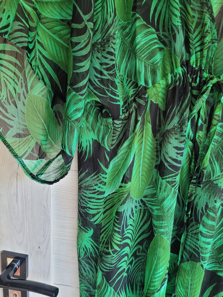 Śliczna zwiewna sukienka print wiązanie Primark 42 44