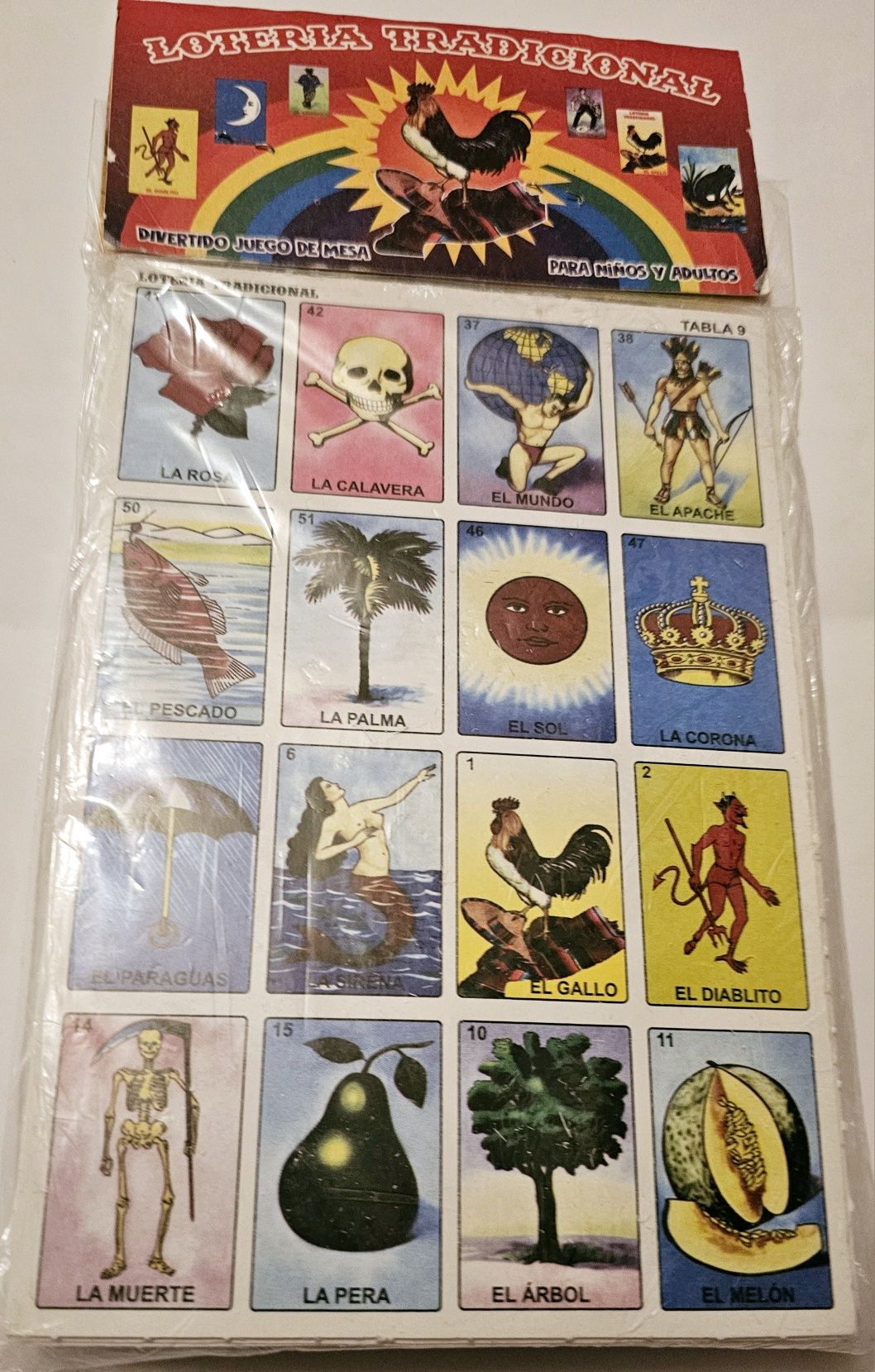 Meksykańska klasyczna gra La Loteria tablice bingo