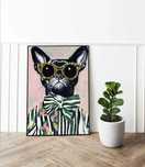 Plakat 50x70 Pies Buldog Francuski Portret Zwierząt Vintage Pop Art