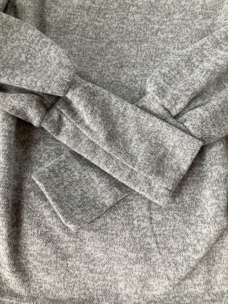 Szary siwy sweter sweterek bluza stojka melanz bufki xs/34
