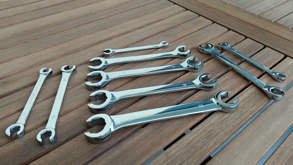 Conjunto Chaves Luneta Aberta Tubos Combustível Travão 8-24mm - 9pcs