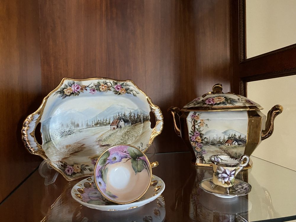 Conjunto de porcelada pintada à mão