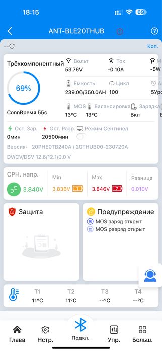 АКБ, Акумулятор 48В, 18 кВт, Nissan Leaf елементи, BMS 500А блютуз