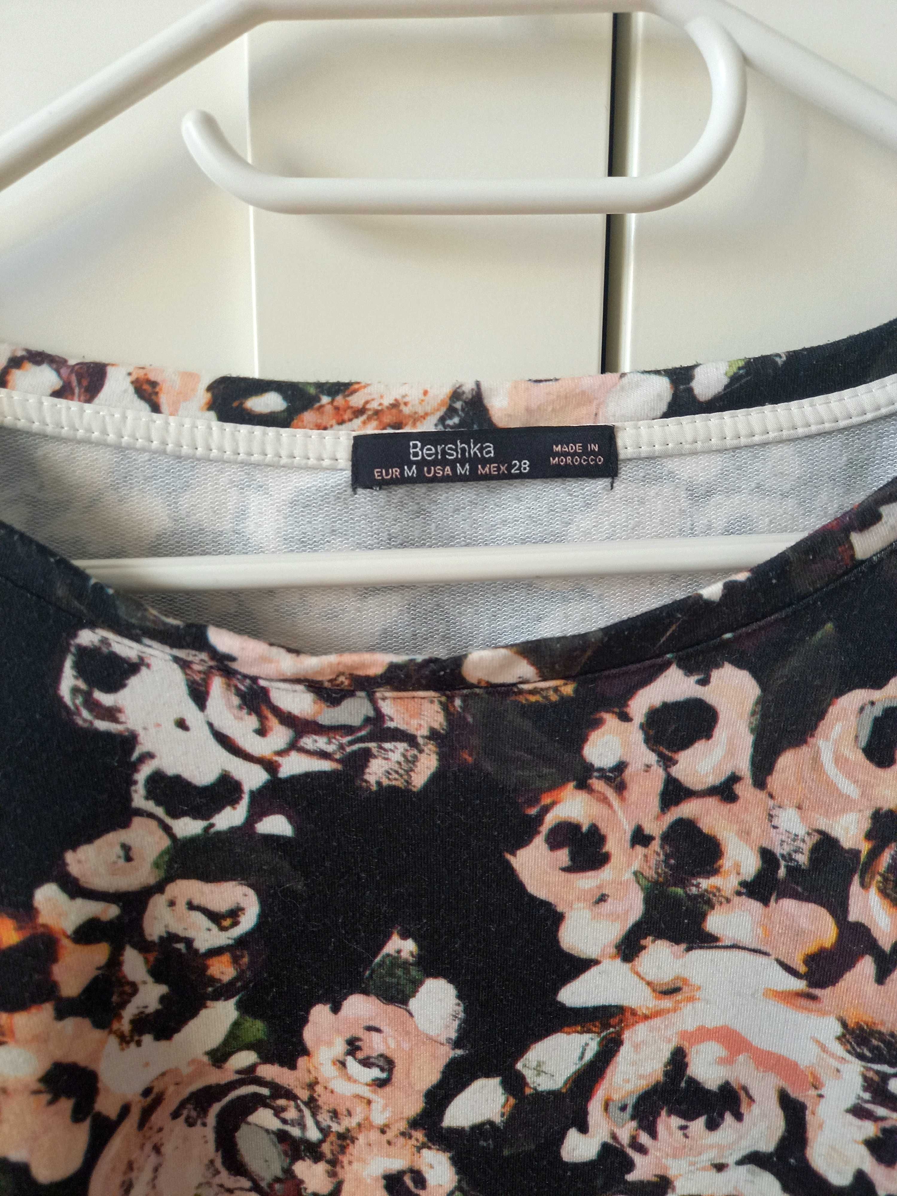 Bawełniana bluza floral w kwiaty S krótka crop top