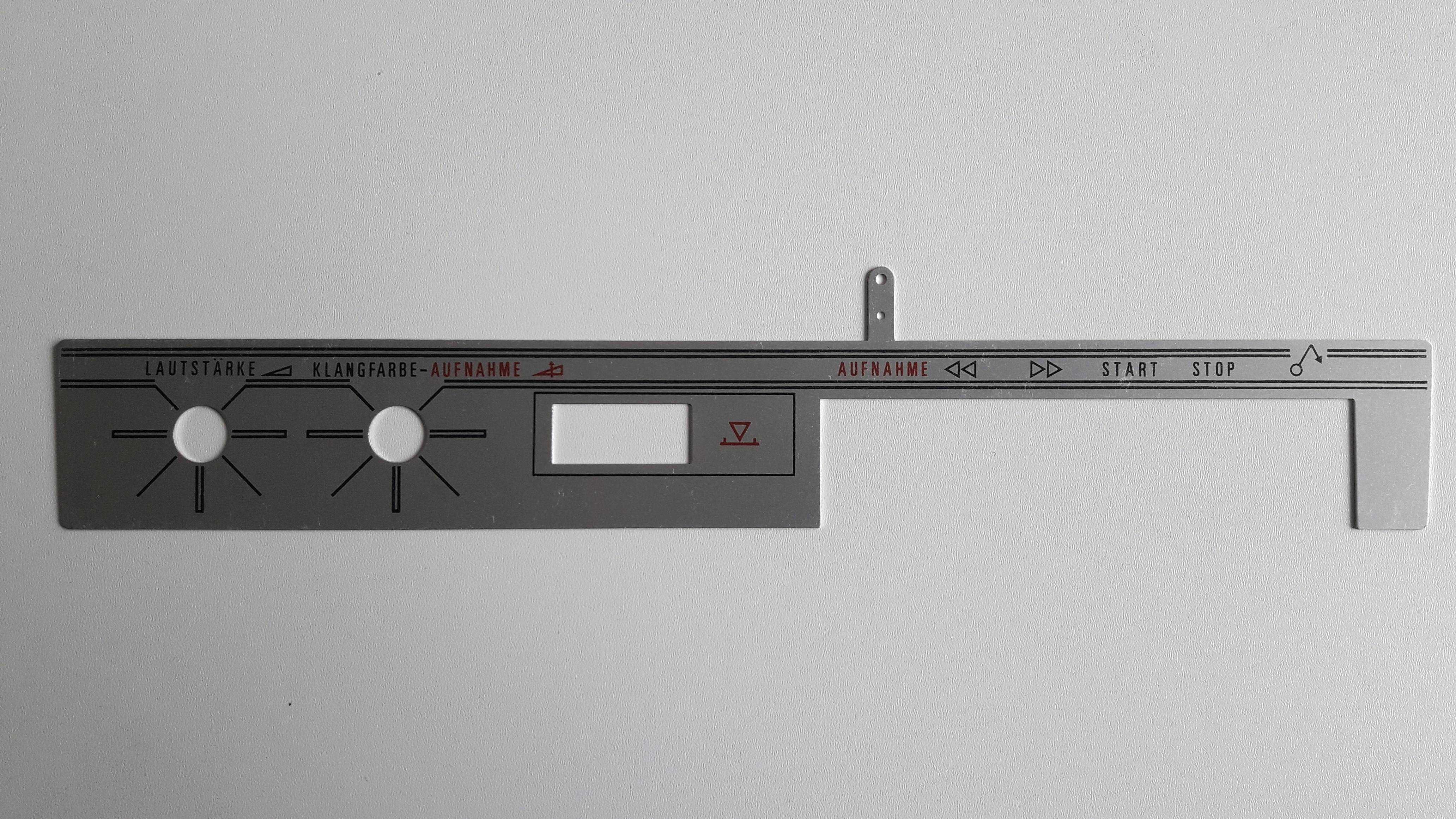 Лицьова панель магнітофону Электроника 302, алюміній, експорт. варіант