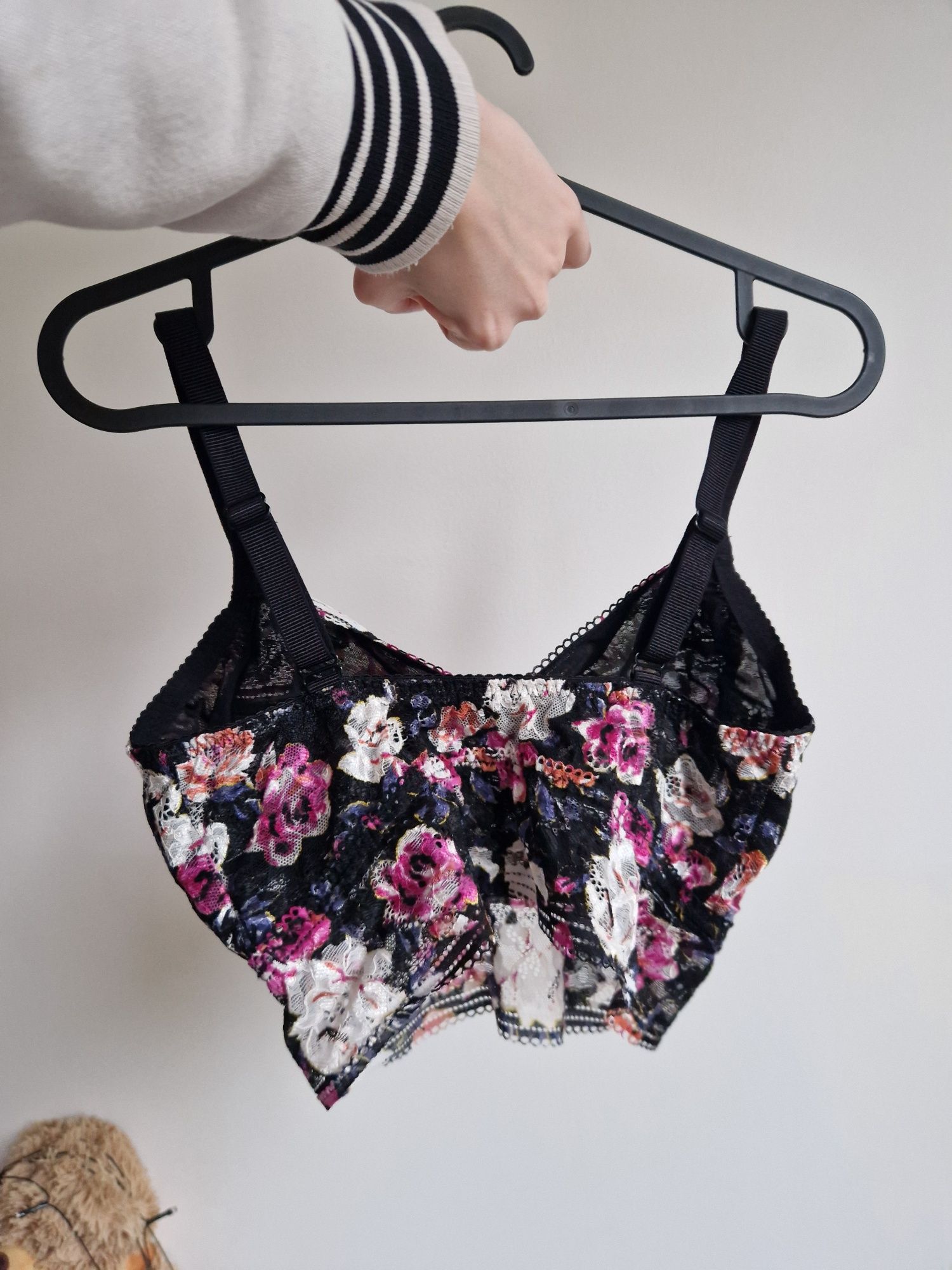 Koronkowy biustonosz / braletka / top w kwiaty, m&s, marks&Spencer, ro