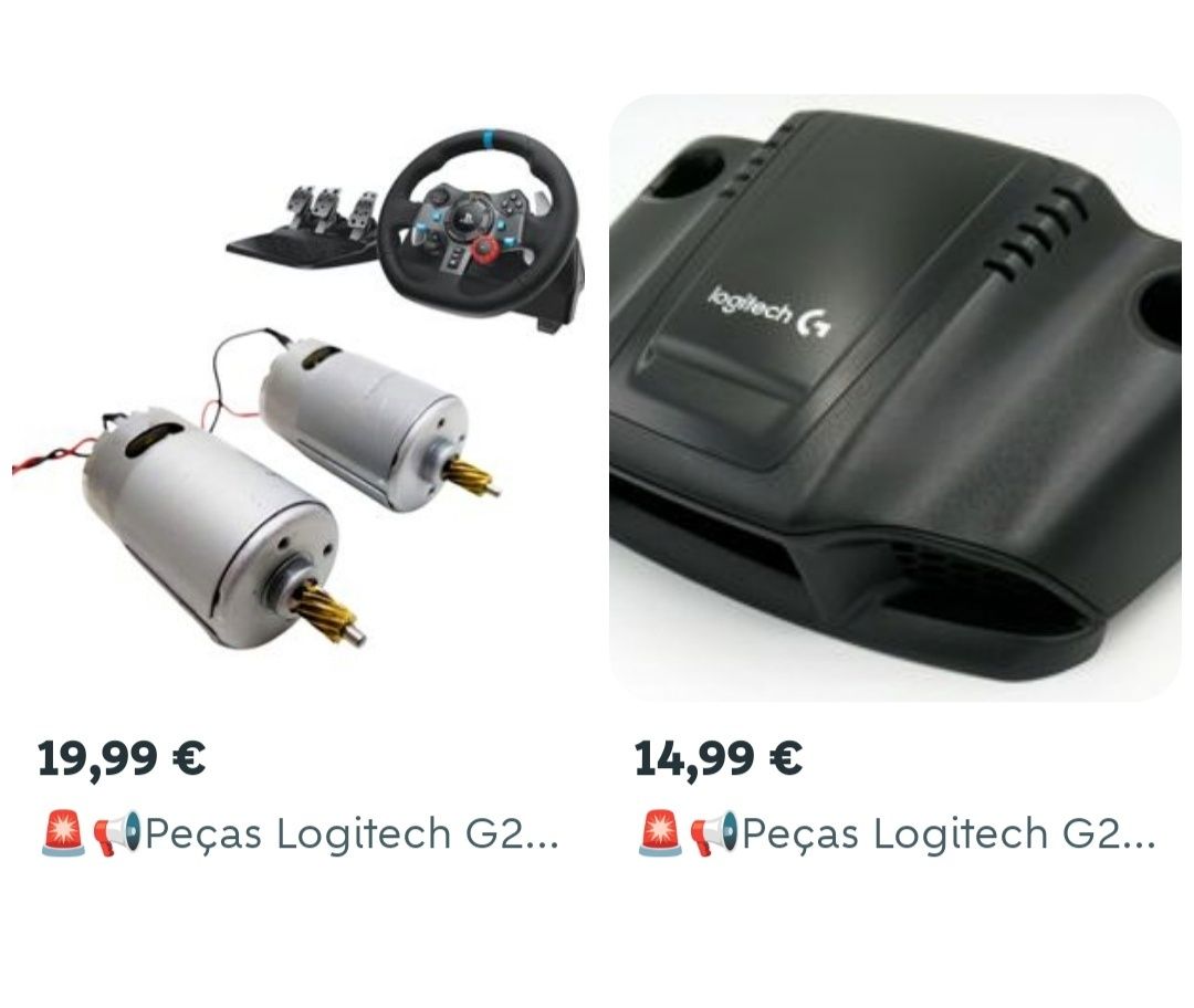 Peças, cabos, conexões, volantes Logitech G25/G27/G29/G920/G923