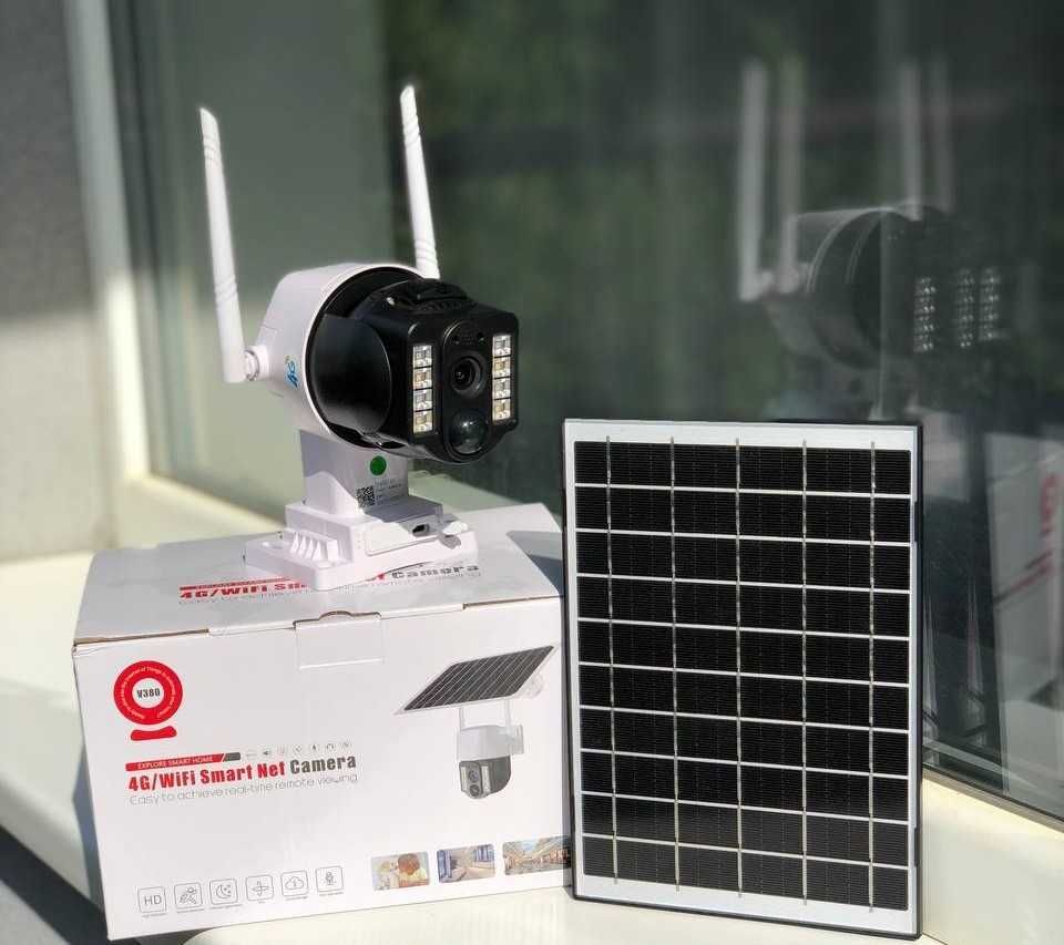 Автономна ip 4g wifi камера відеонагляду fullhd сонячна панель