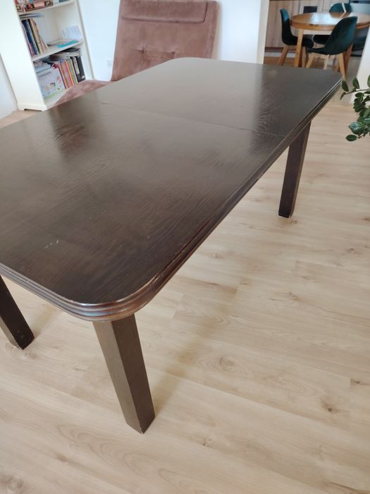 Stół rozkładany ciemny brąz 76/90/160-200