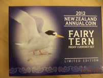 Nowa Zelandia komplet monet z 2012 roku proof srebrne 5$ fairy tern