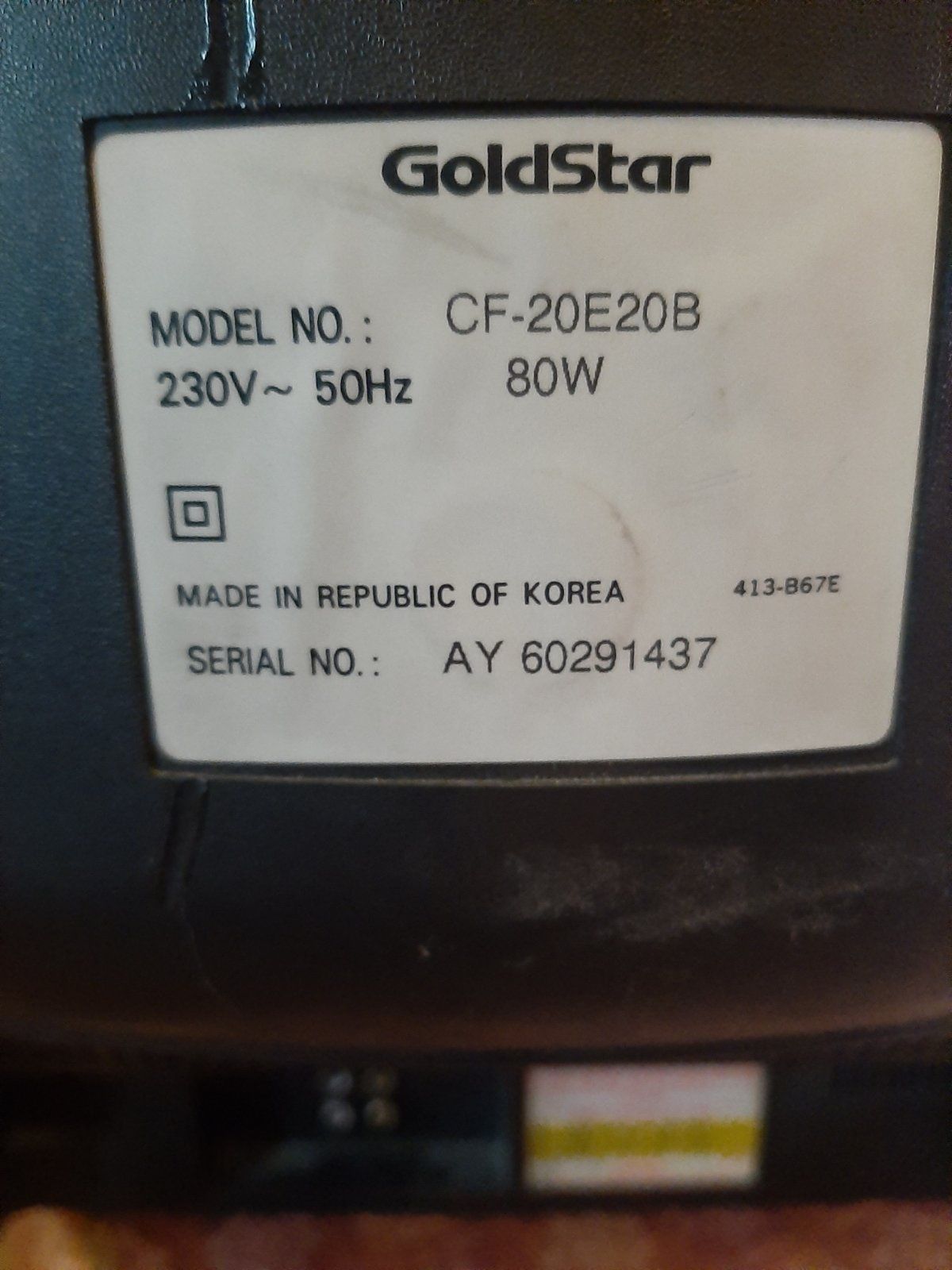 ТВ, телевизор  GoldStar 23 system. Модель: CF-20E20B